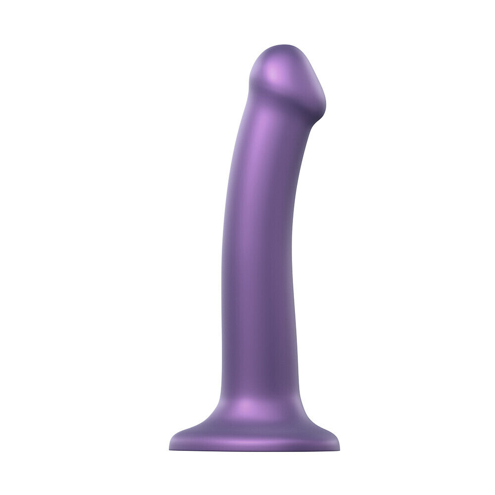 Strap On Me Mono Density Metalic Shine Dildo Mediano Púrpura