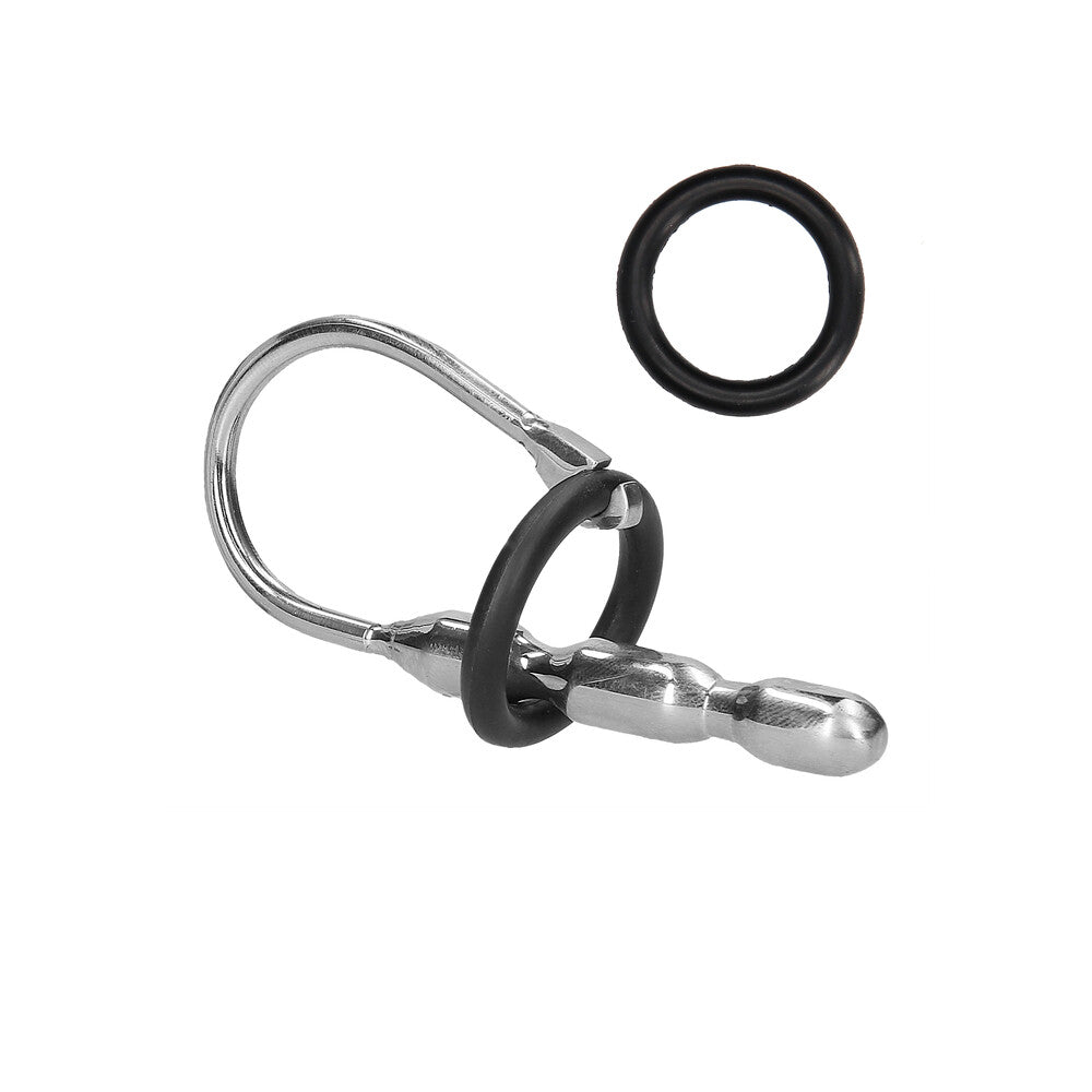 Camilla de acero inoxidable con sonido uretral Ouch con anillo